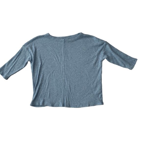 J Jill Wearever Waffle Knit Dolman Sleeve Top Medium Blue - Picture 2 of 9